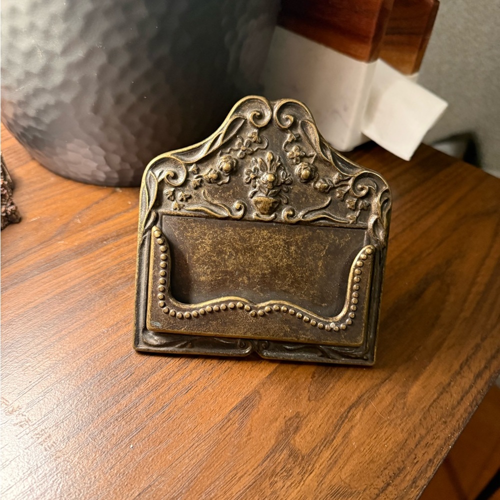 Vintage Brass Card Holder